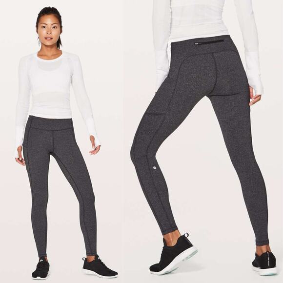 lululemon athletica Pants - LULULEMON Speed Up Tight 28" Sz 4 Power Luxtreme Variegated Knit lack Heathered